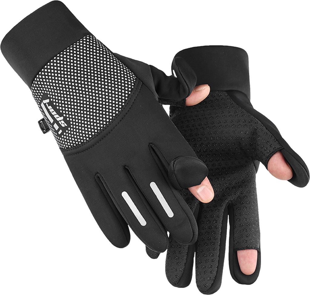 1 Paar Winter-Fahrradhandschuhe, warm, mit Flip-Top-Touchscreen, rutschfest, winddicht, wasserdicht, für kaltes Wetter, für Herren, Outdoor, Moto...