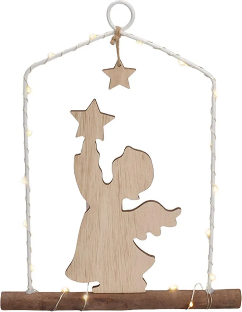 Décoration de Noël Ange Lumineux à Suspendre 20 LED Design Solight 2xAA