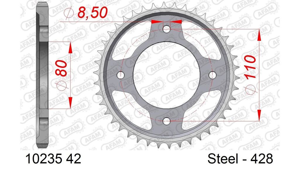AFAM Standard Stahlritzel hinten 10235 - 428