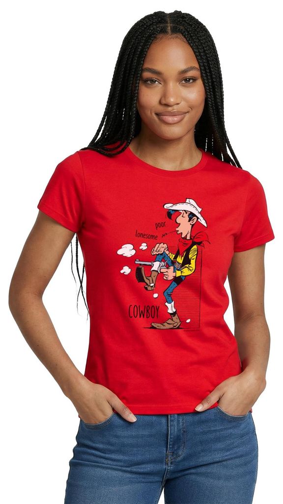 Spreadshirt Lucky Luke Poor Lonesome Cowboy Frauen T-Shirt, Produktbild 