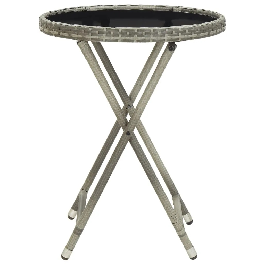 Table d'appoint ronde en polyrotin résistant et plateau en verre trempé