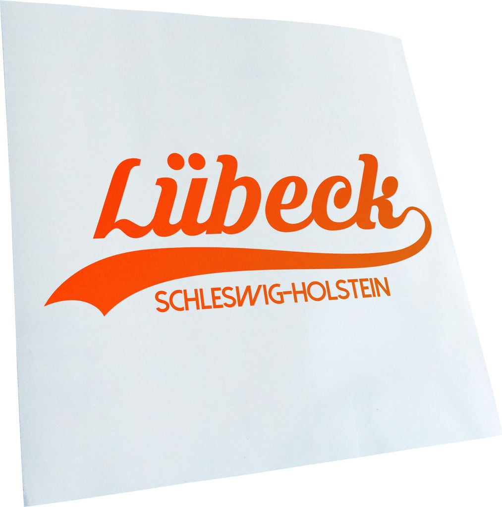 Kiwistar - Autoaufkleber - Lübeck Schleswig-Holstein - Neonorange - 40x15cm - Aufkleber für Auto, Laptop, Fahrrad, LKW, Motorrad mehrfarbig JDM D...