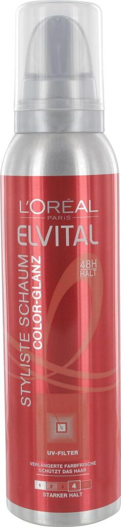 Elvital Color Glanz Styling Schaum, 150ml - Intensiver Farbschutz & strahlender Glanz für gesunde Haare. Beauty & Pflege für coloriertes Haar.