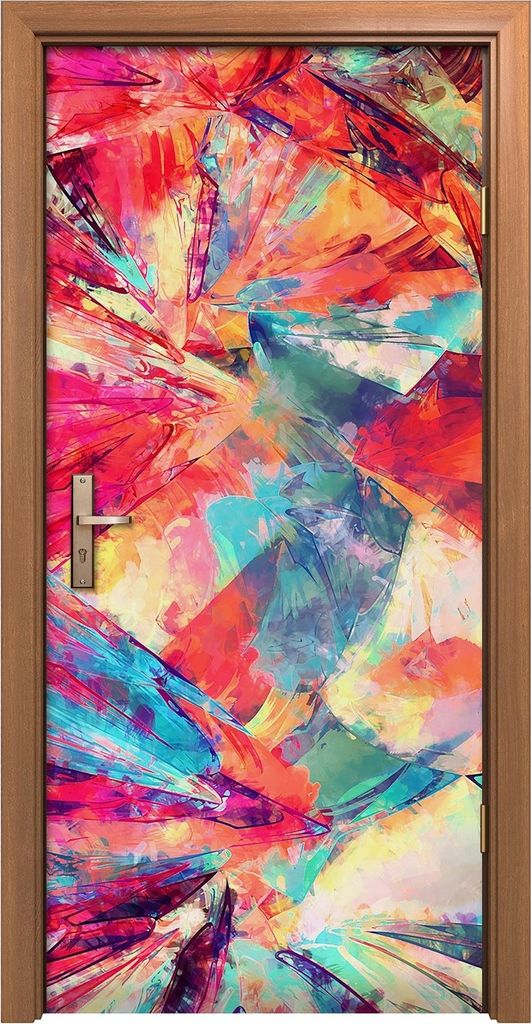 Türposter 90x200 cm Türaufkleber Türtapete Türfolie Klebefolie Malerei abstrakte farbenfrohe moderne