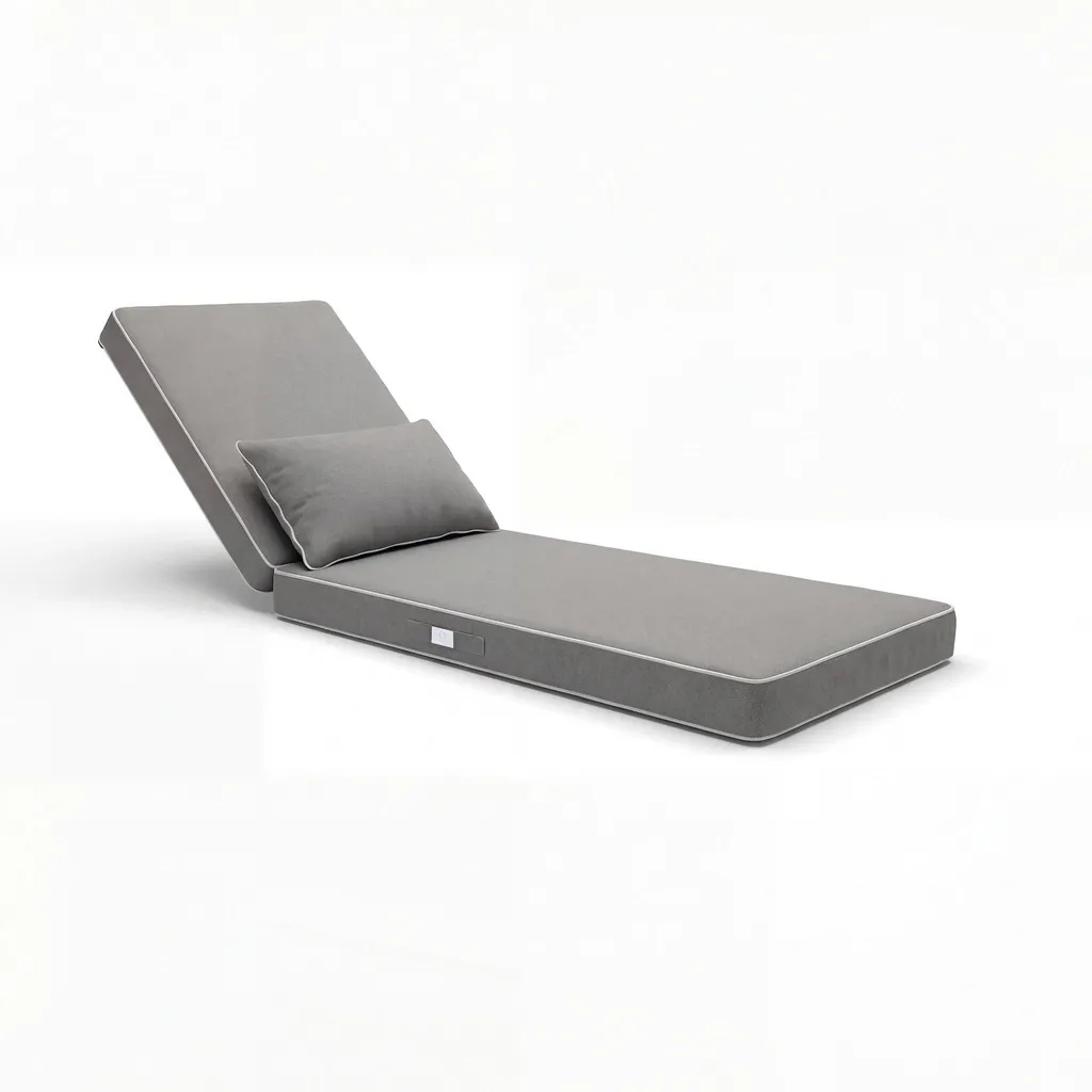 Matelas pour Transat de Jardin Gris Clair 190x60 cm - Confort Luxe