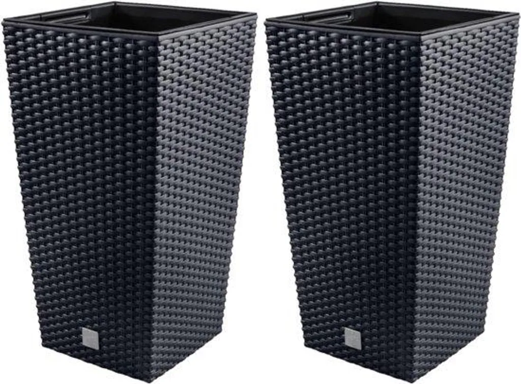 Pot de fleurs 7L résistant aux UV anthracite pour jardin et appartement