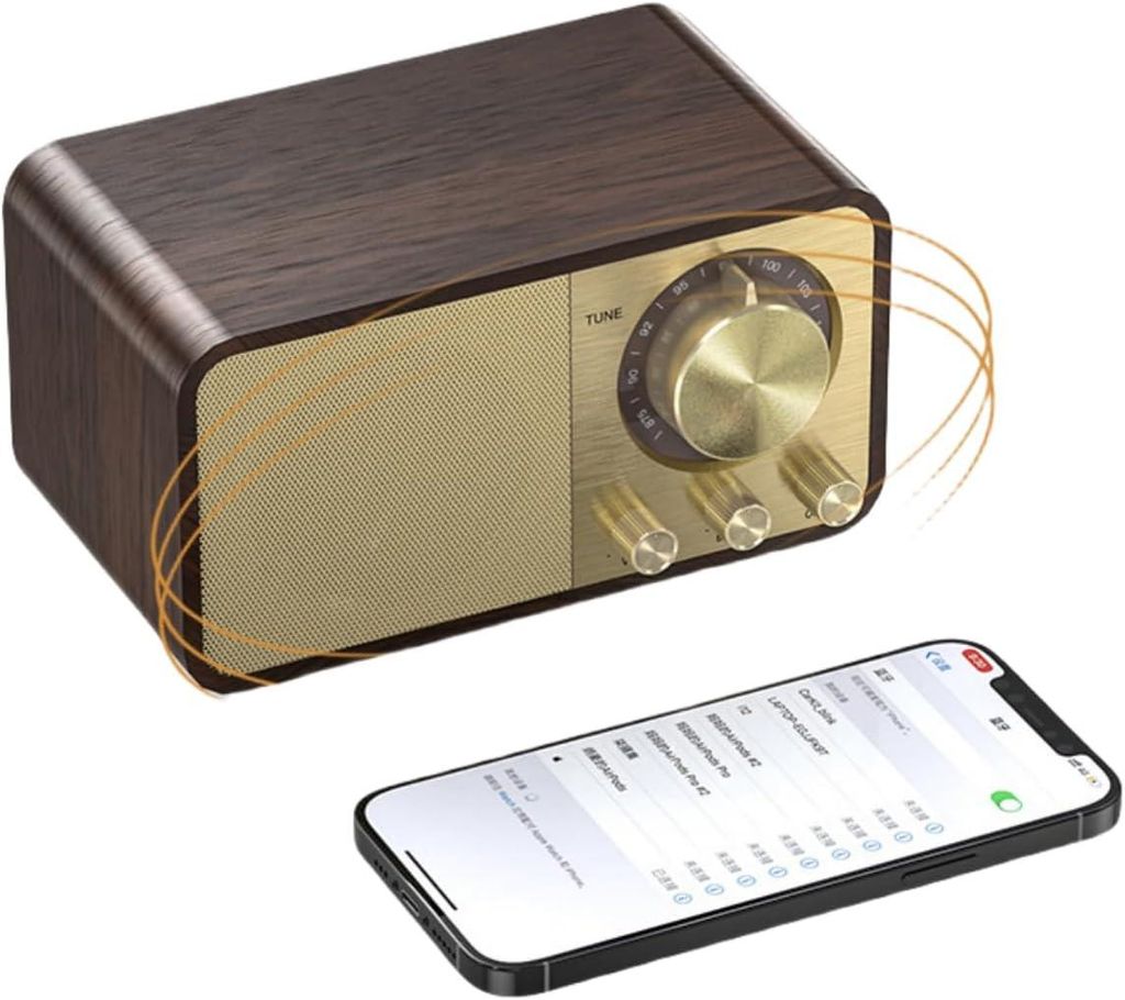 Bluetooth-Lautsprecher mit mehreren Quellen (AUX/TF/USB), FM-Radio für zu Hause, 5-W-Lautsprecher, 1800-mAh-Akku