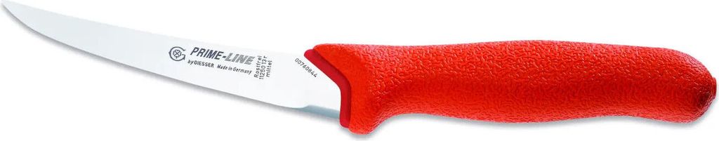 Giesser Messer Ausbeinmesser Fleischermesser PrimeLine Klinge gebogen Griff offen - 15 cm, Sehr flexibel, Rot
