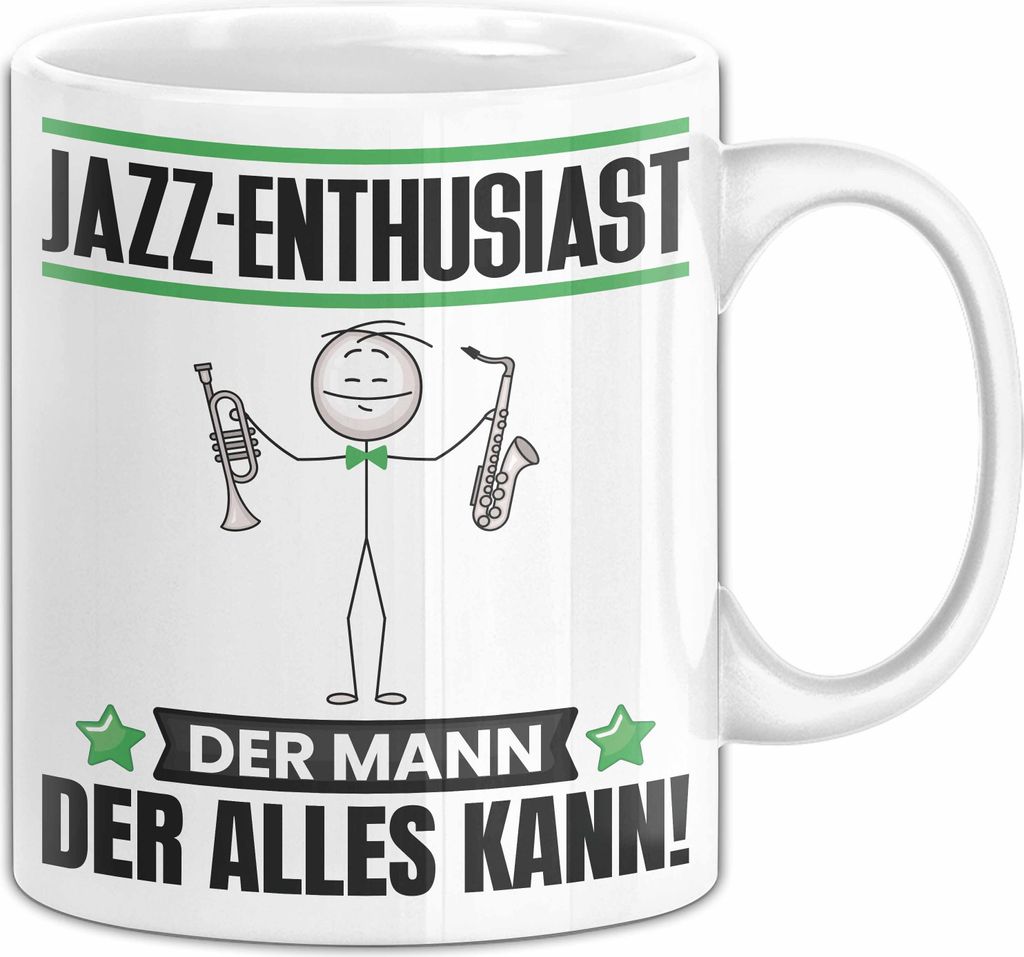 Jazz-Enthusiast Tasse Geschenk für Jazz-Enthusiast Der Mann Der Alles Kann Geschenkidee zum Geburtstag (Weiß)