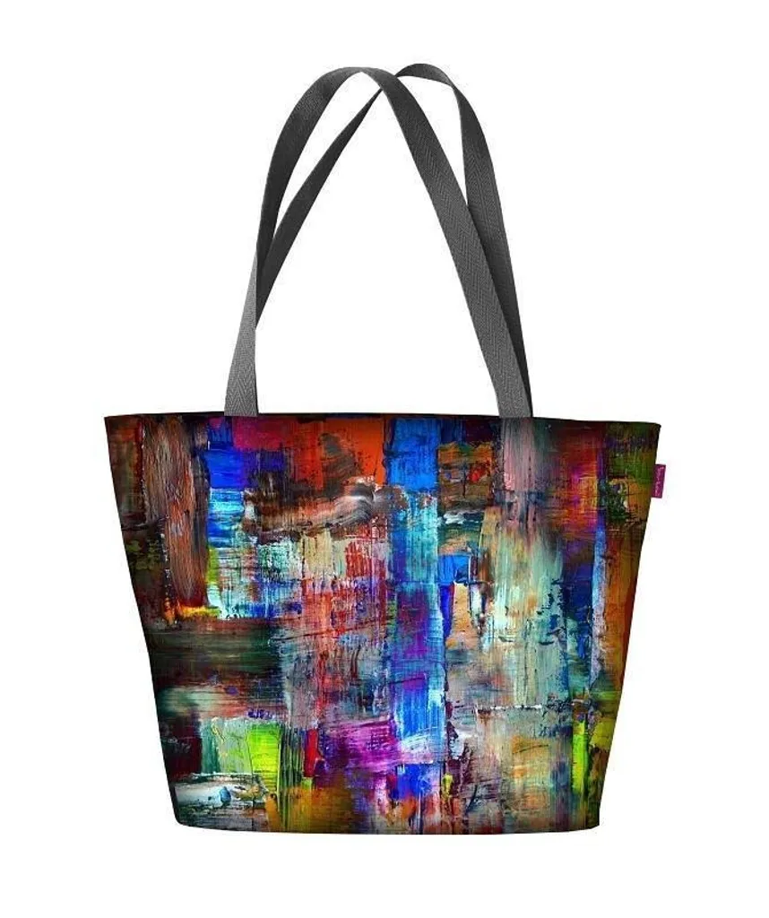 Sac à bandoulière A4 Holi zippé avec Motif Peinture pour Femme Shopper