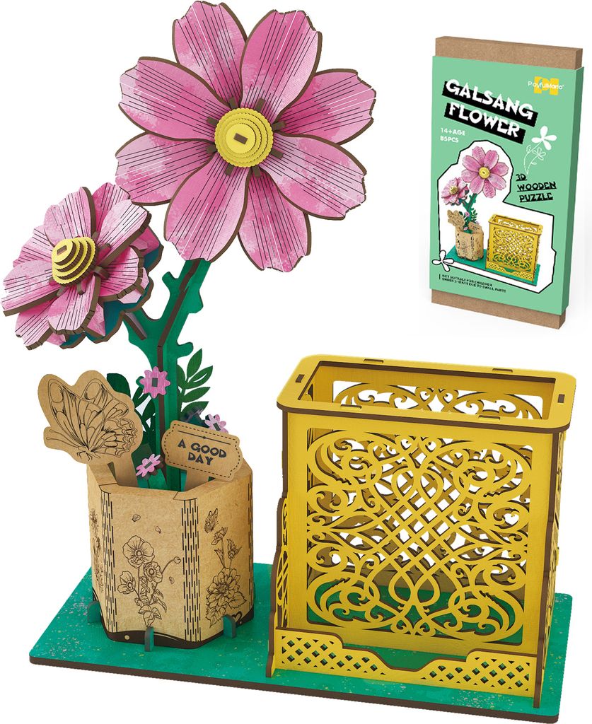 Rot Kamelien 3D Puzzle Holz, DIY-Blume Aus Holz, Modellbausätze Für Blumen, Heimdekoration Und Valentinstags-Geschenkset