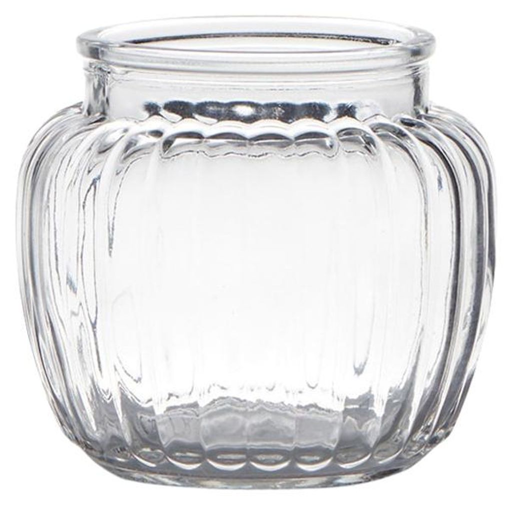 Glasvase Blumenvase bauchig Rillen transparent Ø 10,5x11,5 Produktbild 