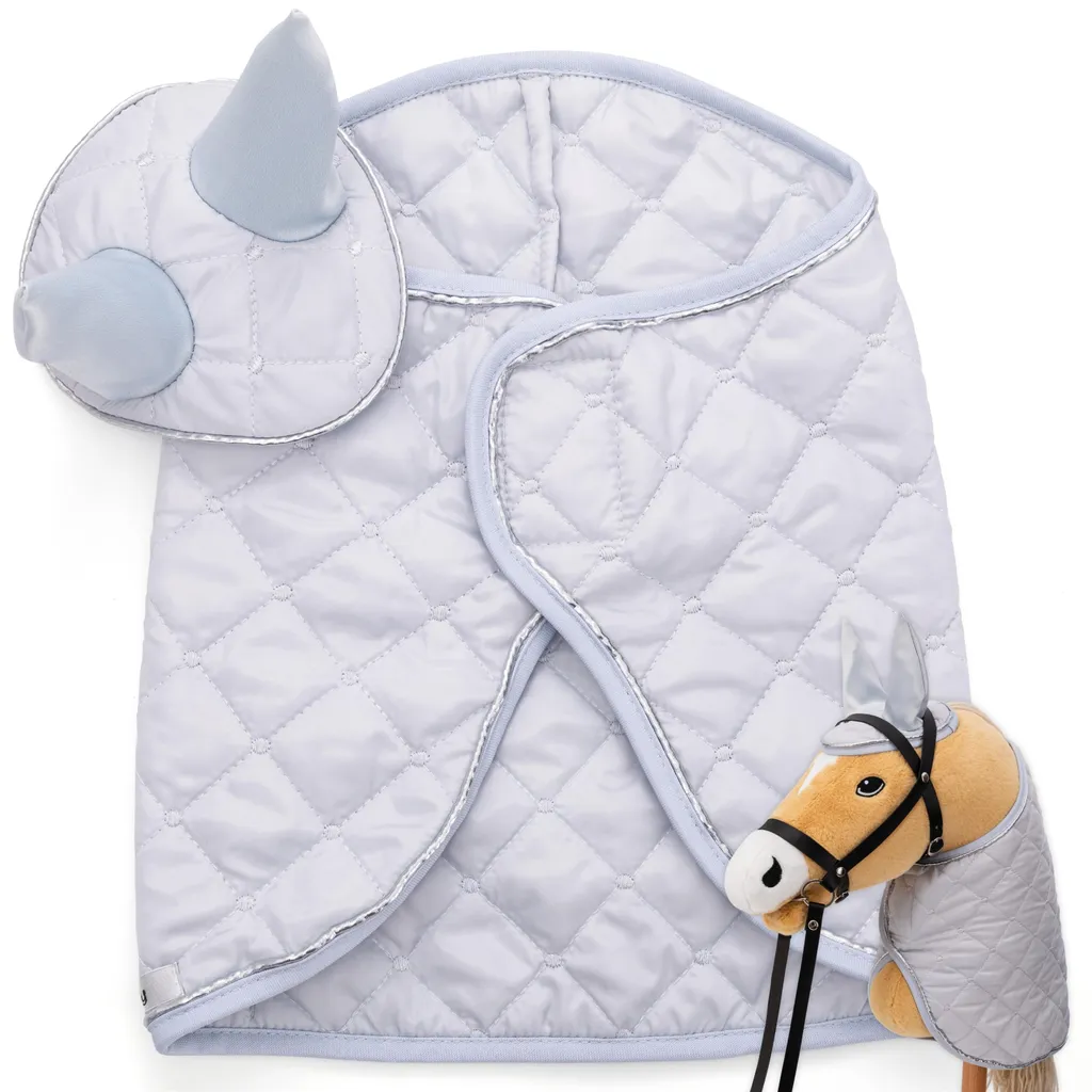 Attrezzatura Hoofly Hobby Horse Grigio: Set Coperta e Cuffietta PRO
