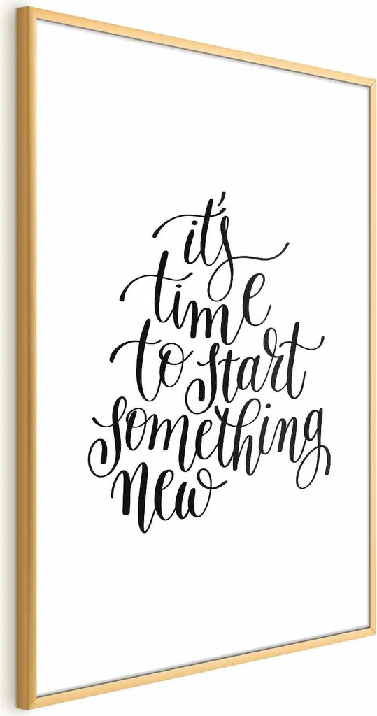 Poster 60x90 cm Something New: Cornice Oro per il tuo Focolare