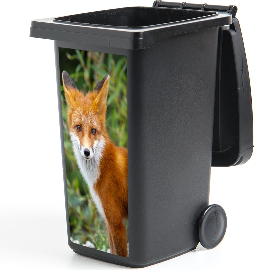 MuchoWow Mülltonnenaufkleber Fuchs - Orange - Wald 38x80 cm - Behälteraufkleber - Mülleimer-Aufkleber - Container-Aufkleber
