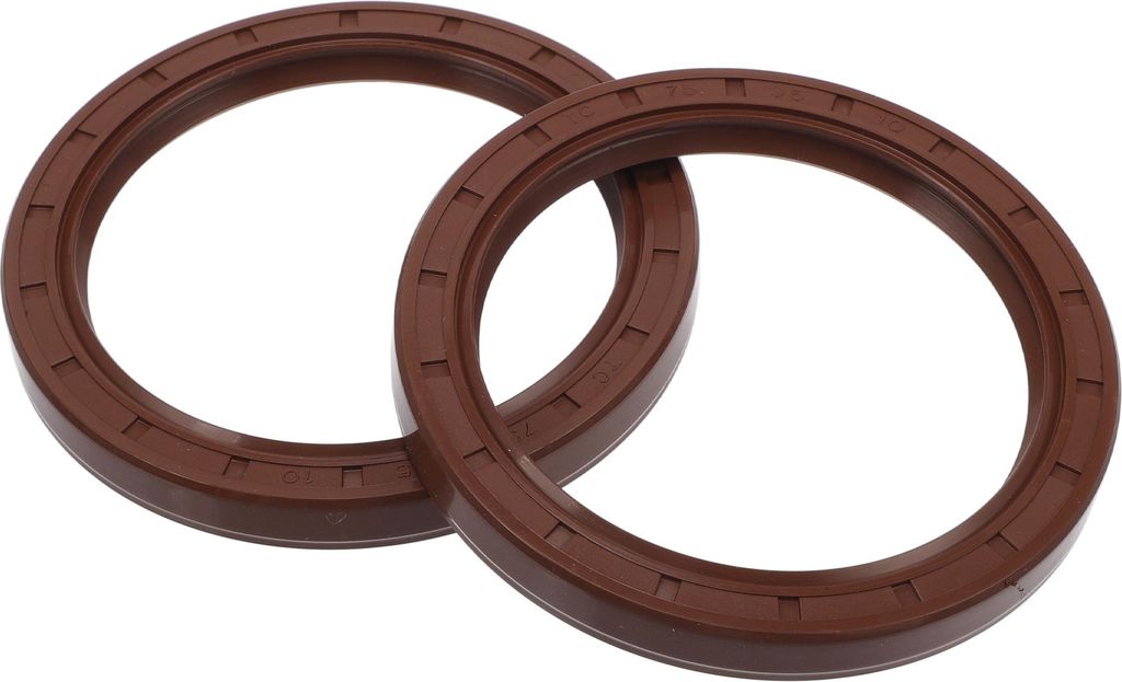 Universelle Öldichtung TC Doppellippe mit Stahlfeder Dichtungsring Rotationswellendichtung 75x95x10mm Hochdruck FKM Gummi Braun 2 Stück