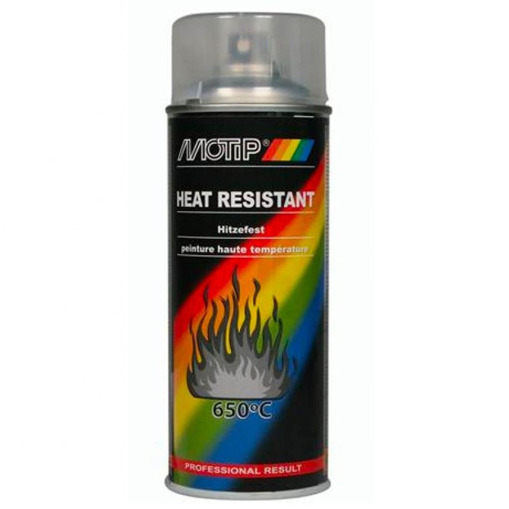 A spray can of heat-resistant paint.