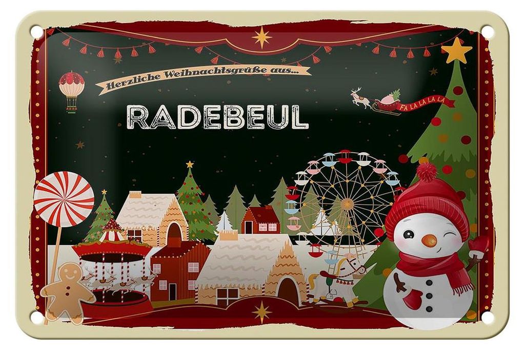 Blechschild Weihnachten Grüße RADEBEUL Geschenk Dekoration 18x12cm
