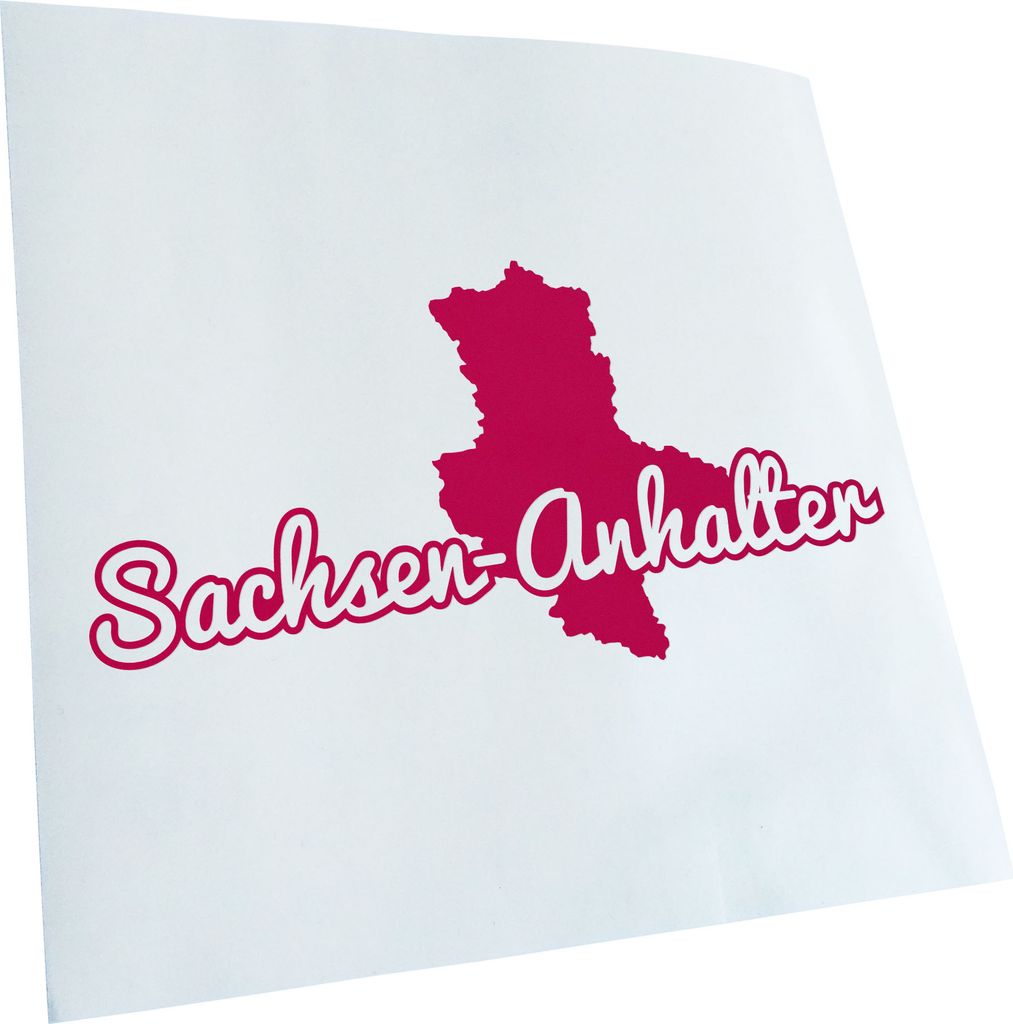Kiwistar - Autoaufkleber - Sachsen-Anhalt Herkunft - Pink - 24x12cm - Aufkleber für Auto, Laptop, Fahrrad, LKW, Motorrad mehrfarbig JDM Decal Racing