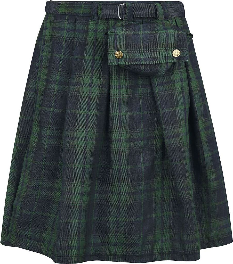 Banned Alternative Mittellanger Rock Herren Fear is Over Kilt grün 3XL-4XL