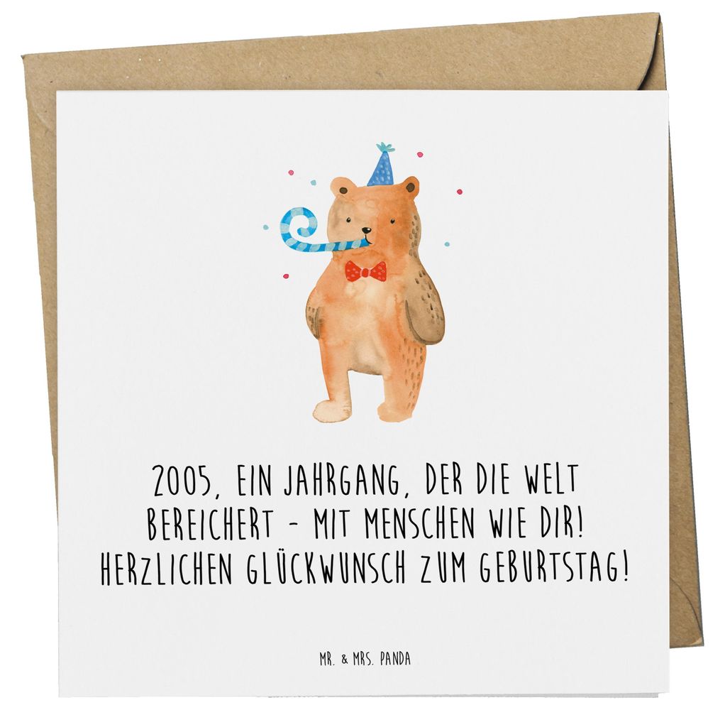 Mr. & Mrs. Panda Grußkarte 2005 Geburtstag - Weiß - Geschenk, Jahrgang, Happy Birthday, Geburtstagsjahr, Glückwunschkarte, Klappkarte, Glückwun...