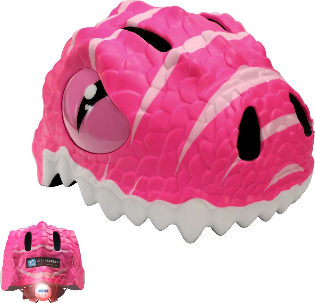 Fahrradhelm für Kinder | Pinker Drache | Crazy Safety | EN1078