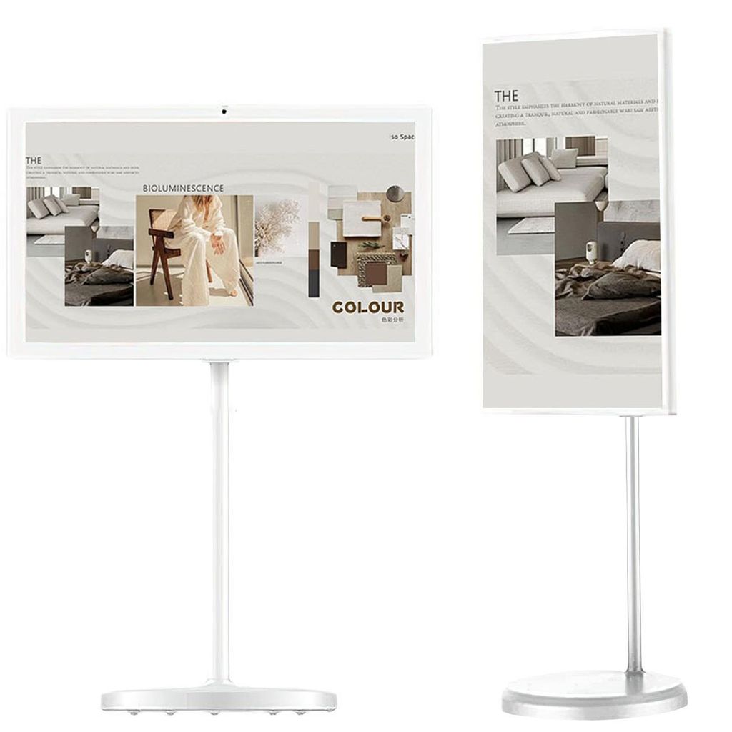 ZELURXX 24-Zoll-Stand-Monitor mit Akku & Schwenkfuß – Mobiles Display für Büro und Präsentation, inklusive Touch- & Whiteboard-Software