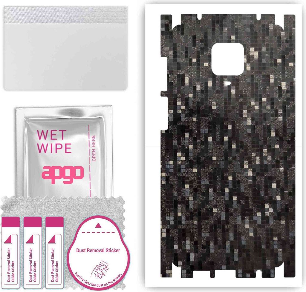 apgo Rückseite + Seiten Schutzfolie, Skin, kompatibel mit Xiaomi Redmi Note 9 Pro, Hinten Displayschutzfolie aus Vinylfolie, kratzfest, einfache M...
