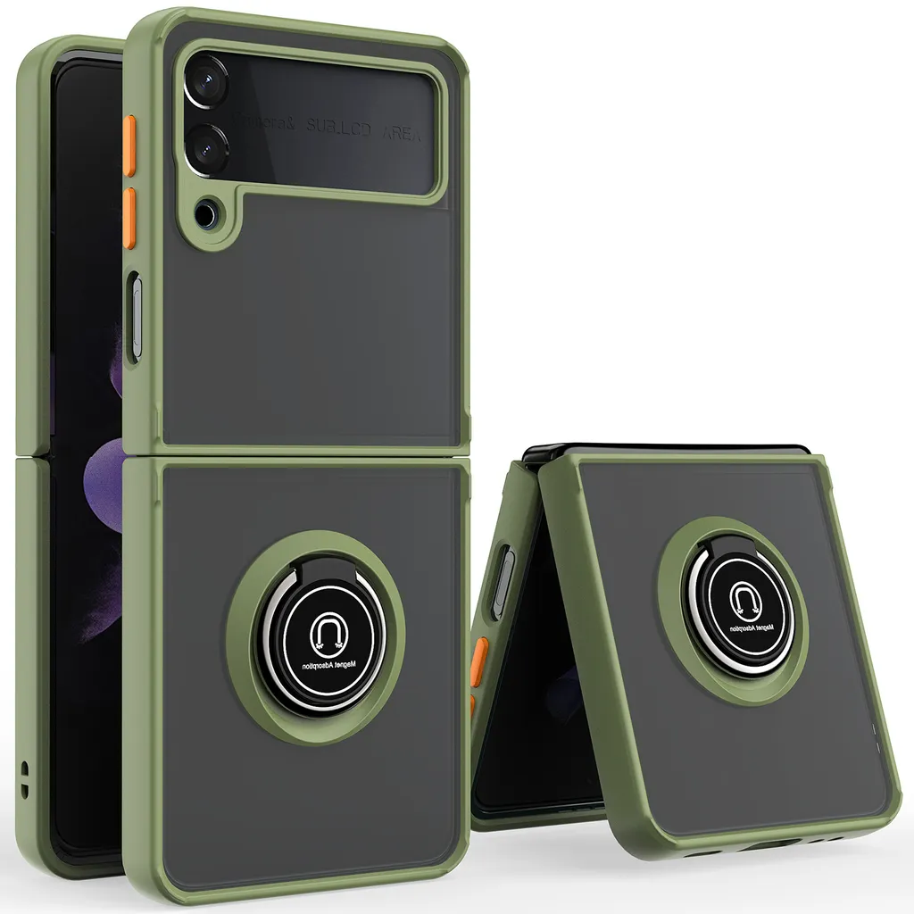 Custodia Samsung Z Flip 4 Anti-Urti: Supporto Anello e TPU Opaco
