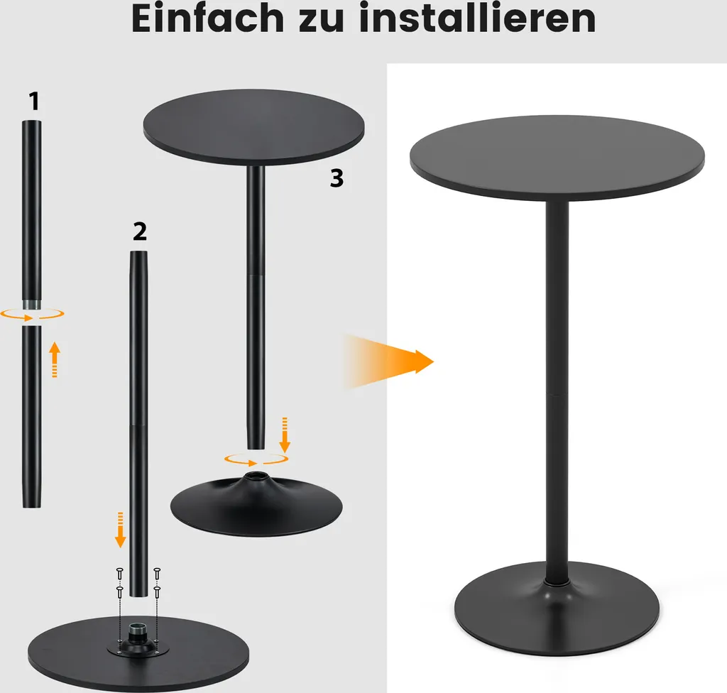 Petite table de bar gain de place et réglable pour studio et cuisine - 7