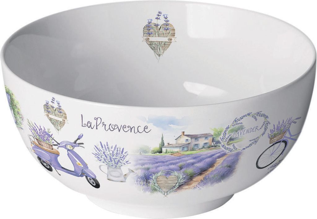 Schale Porzellan 14x6,5cm mit Provence Lavendel Motiv Weiß / Lila