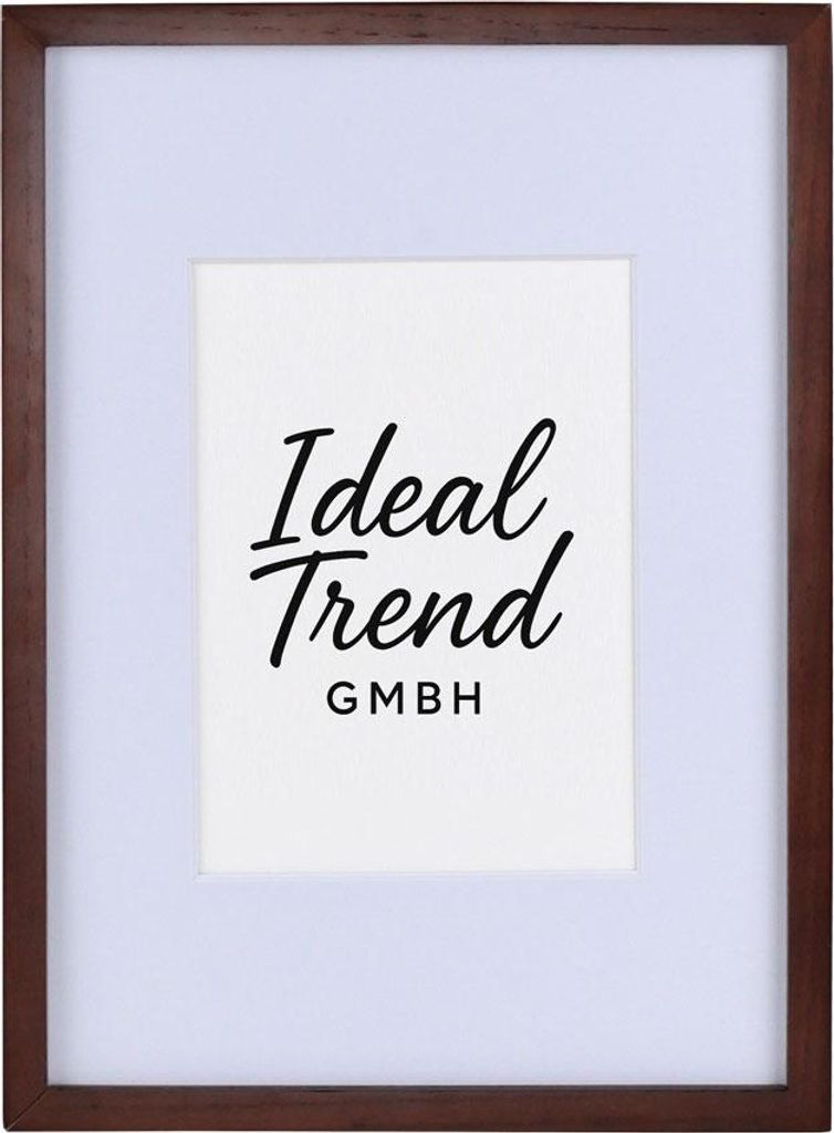 Bilderrahmen Massivholz Eiche mit Passepartout & gehärtetem Echtglas Oak wood frame Tempered glass HR-12 - Farbe: Braun | Format: 21x29,7 DIN A4