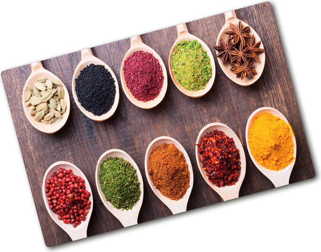 Tulup Glas Herdabdeckplatte - 80x52 cm - Glaskeramikkochfeld-Abdeckung Spritzschutz Glasabdeckplatte - Einteilig - Essen & Getränke - Bunte Gewür...