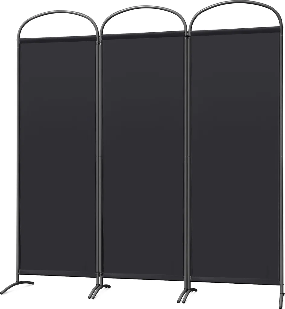 Séparateur de Balcon 3 Volets Noir pour Brise-Vue et Ombrage 168x185cm