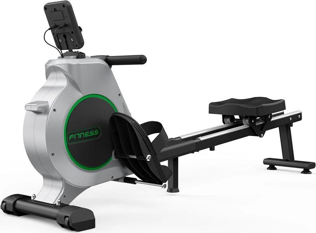 Rudergerät - QK530 - Magnetischer Widerstand - 16 Stufen - Bluetooth-App - LCD-Display - Bequemer Sitz - Für Heimtraining - Schwarz