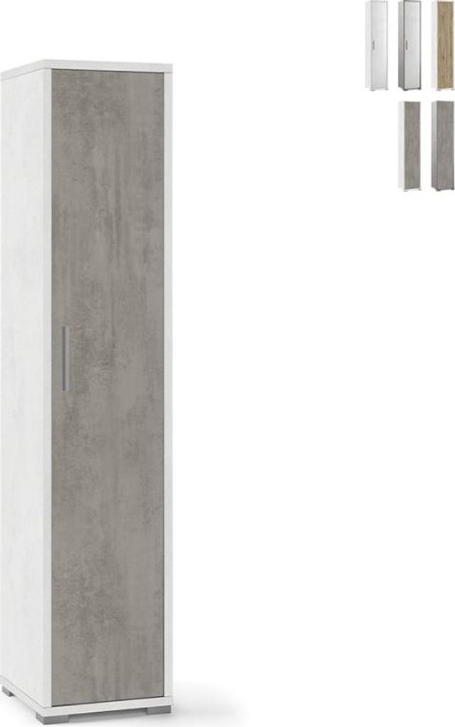 Moderner Mehrzweck-Schrank mit 5 Fächern Kumi - Weiß - Grau