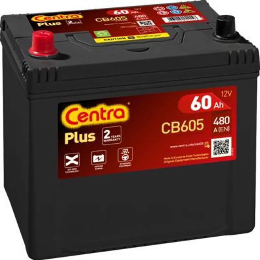 Centra CB605 Batterie OE E37104A060 avec Technologie Calcium Plus 12V