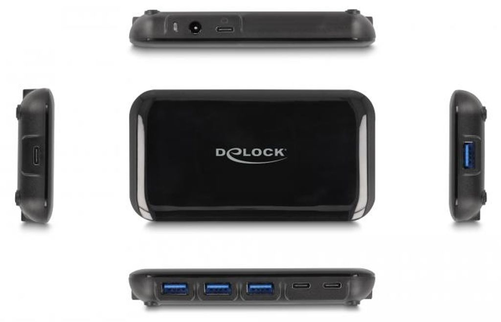 DELOCK 7 Port USB 3.2 Gen 2 Hub mit 4 USB Typ-A