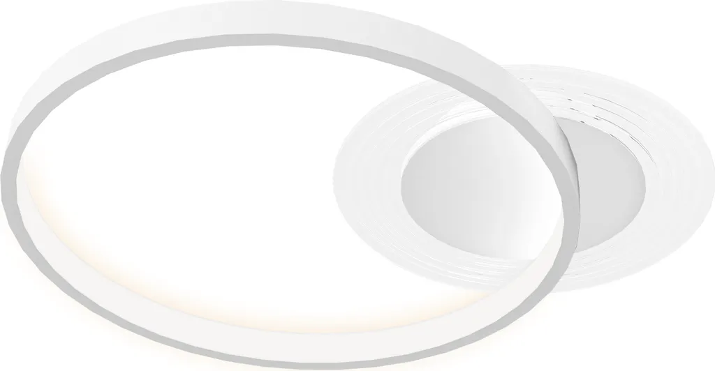 Plafoniera LED HOMCOM 2 Anelli | Design Moderno Bianco 36W