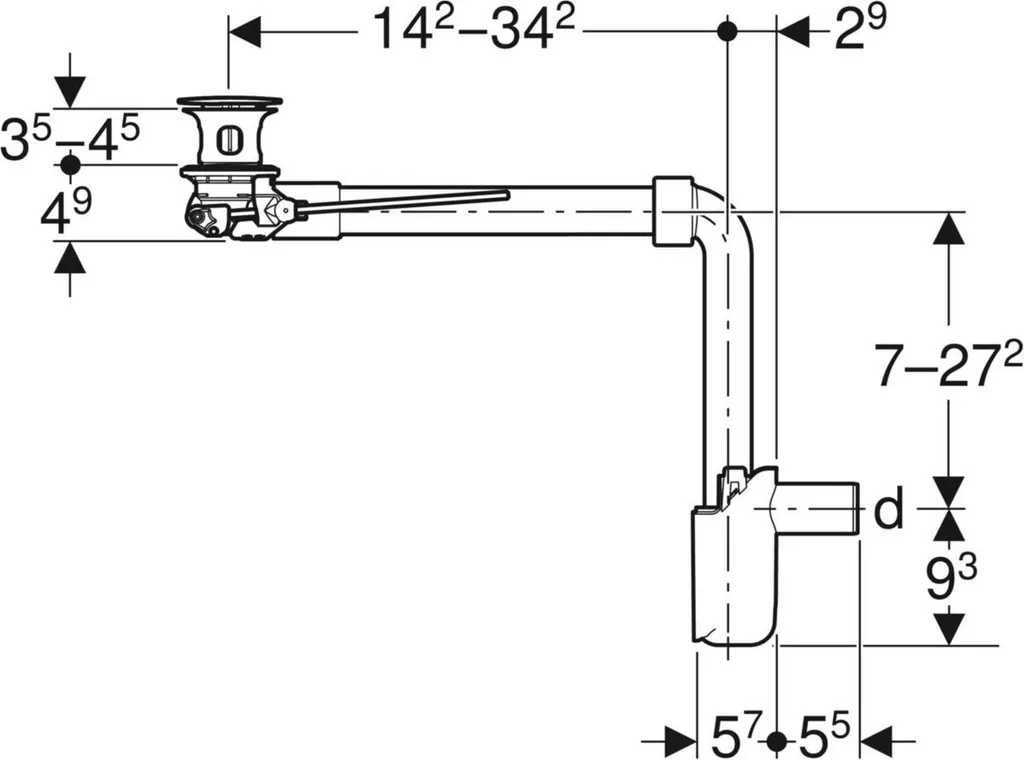 Siphon Geberit blanc 152.072.21.1 vidange compacte de lavabo - 2