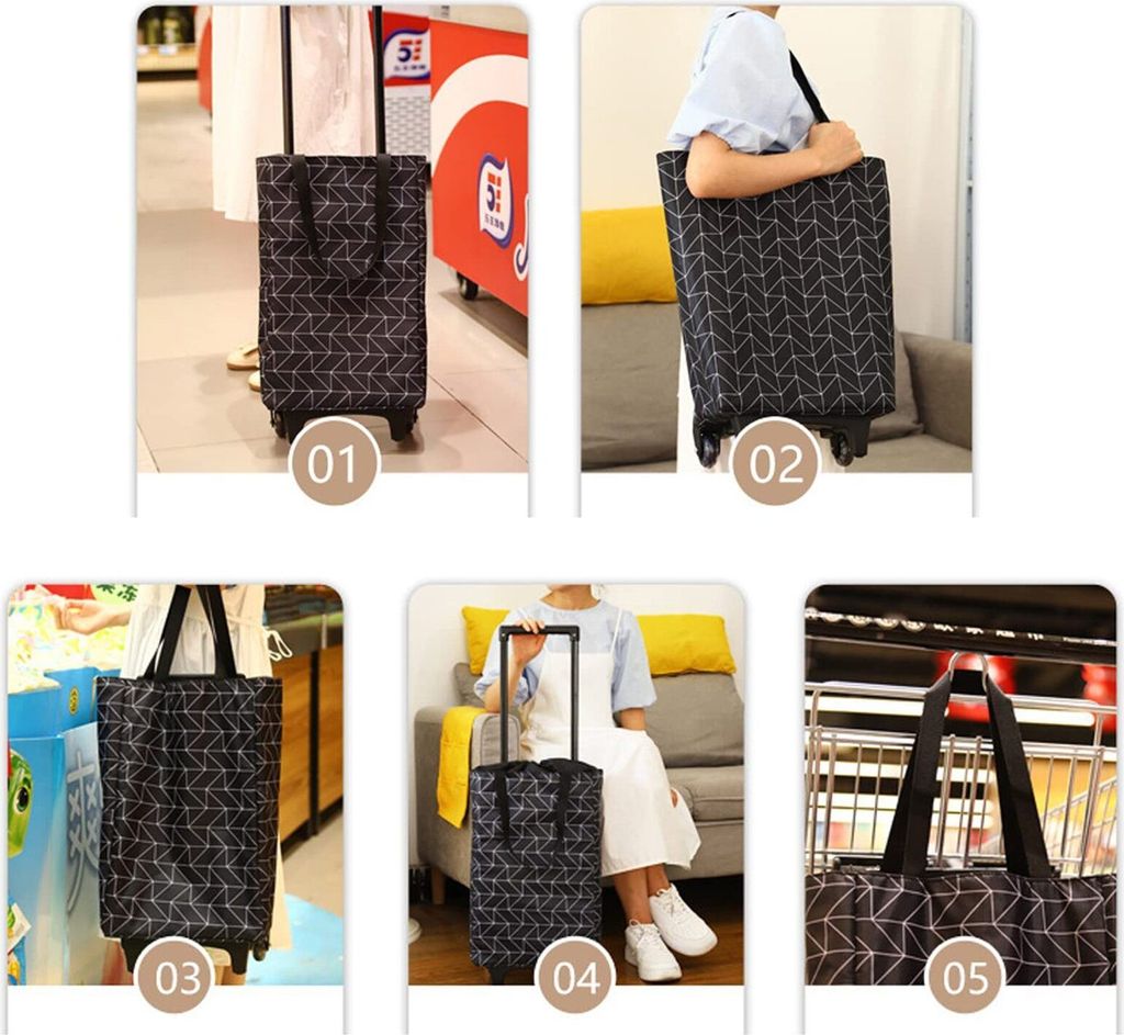 Freetoo Einkaufstrolley, 2in1 Einkaufstrolley Tasche Auf Produktbild 5
