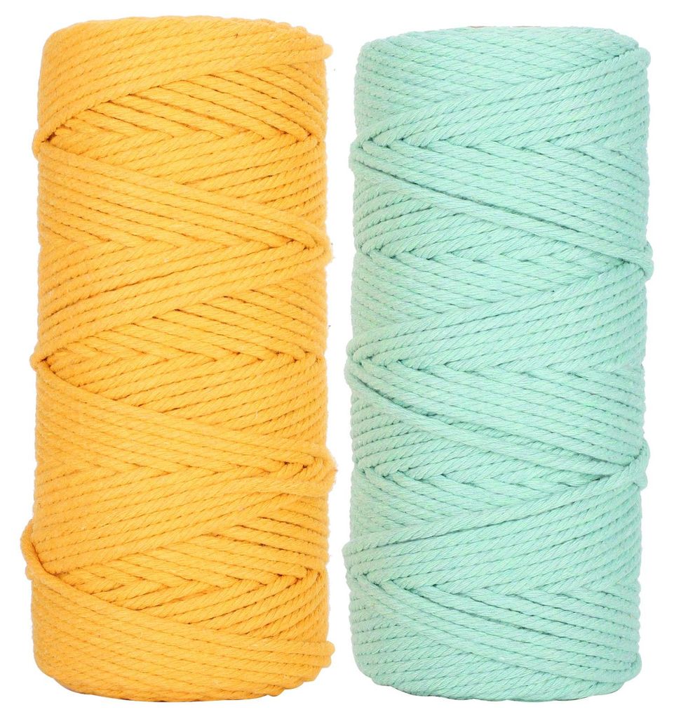 Stück 100 Meter Baumwollgarn Strickseil Flechten Makramee Hand DIY Basteln Grün Gelb