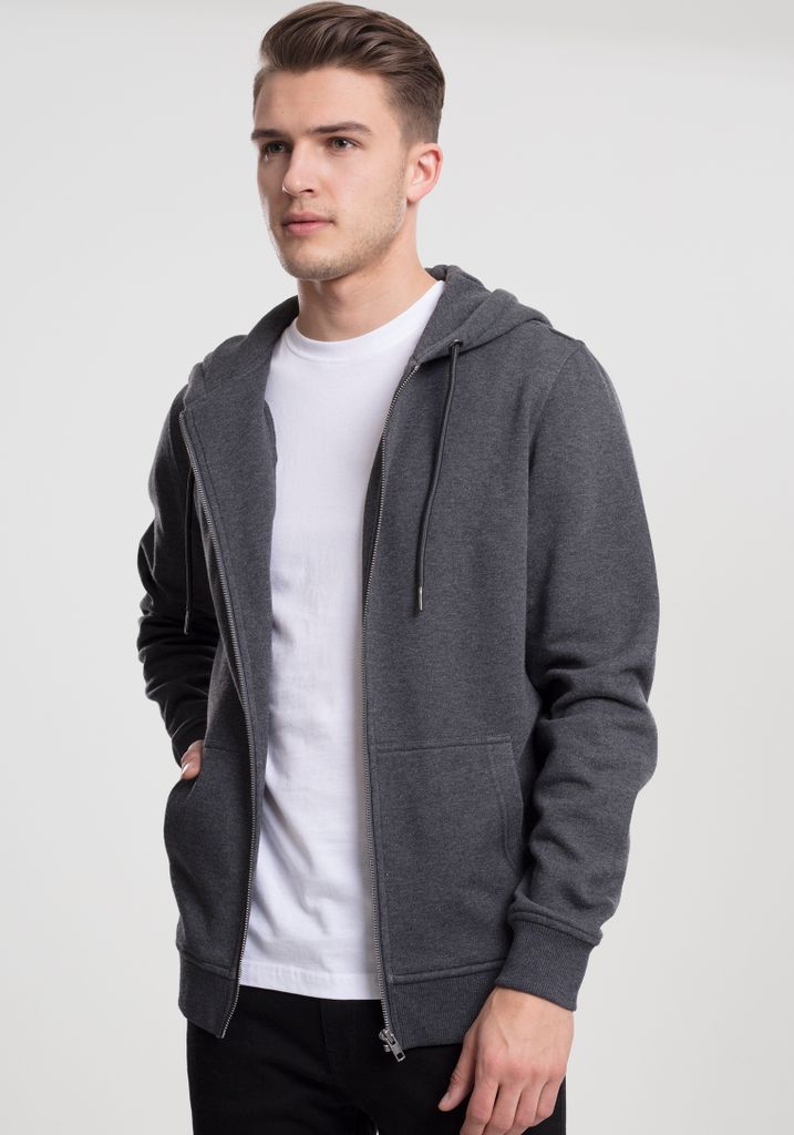 Urban Classics TB1788 | Basic Zip Hoody Herren Kapuzenjacke - Farbe: Charcoal - Größe: S