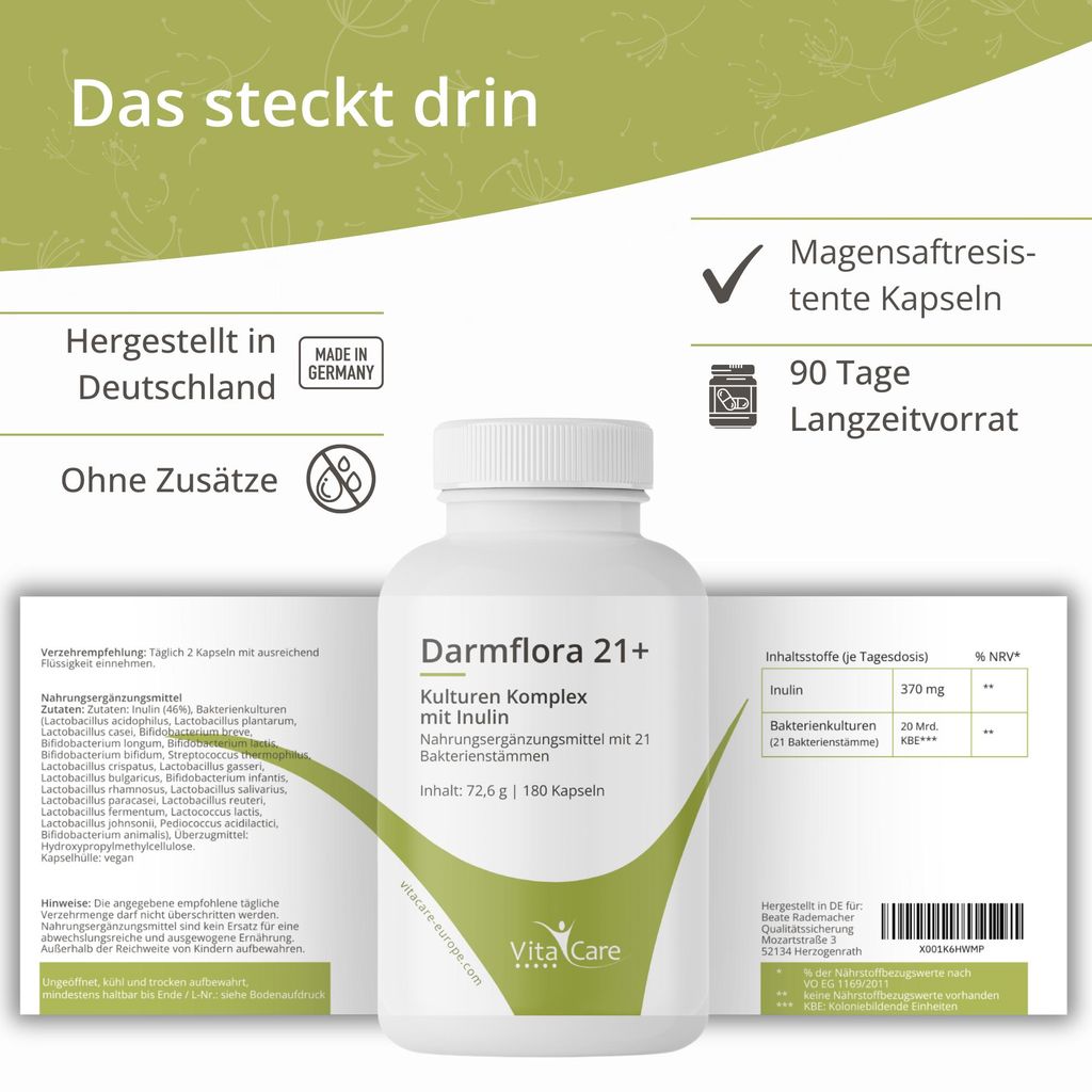 Darmflora 21+ – Komplex aus 21 Bakterienstämmen Produktbild 