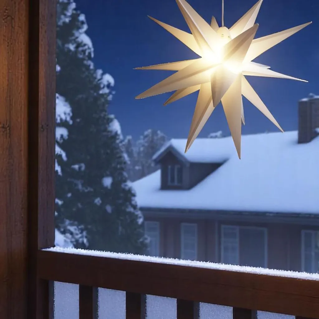 Étoile LED 58 cm Blanche HG : Déco de Noël Durable et Sans Pose