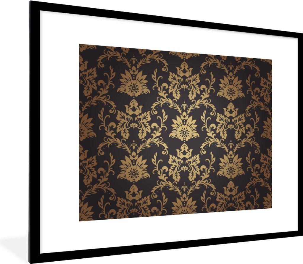 MuchoWow Gerahmtes Poster Blumen - Licht - Vintage 80x60 cm - Poster mit Schwarzem Bilderrahmen Wandposter Rahmen Foto Bilder - Schlafzimmer-Deko...