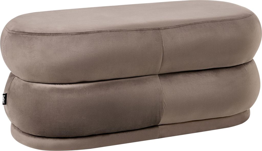 BELIANI Bettbank Dunkelbraun Stoffbezug Samt 90 cm Gesteppt Produktbild 
