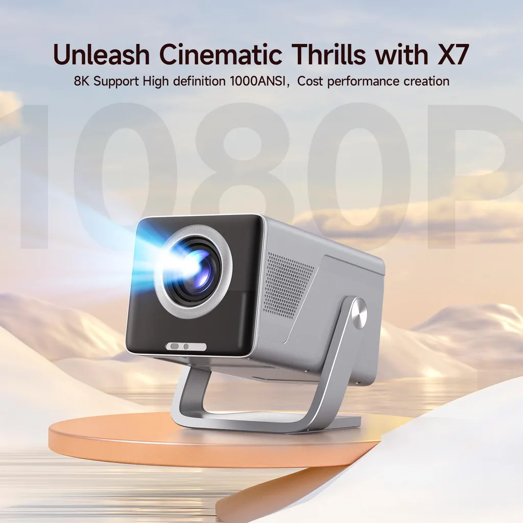 Projecteur Vidéo X7-EU Résolution Native 1080P Support 8K avec Prise UE
