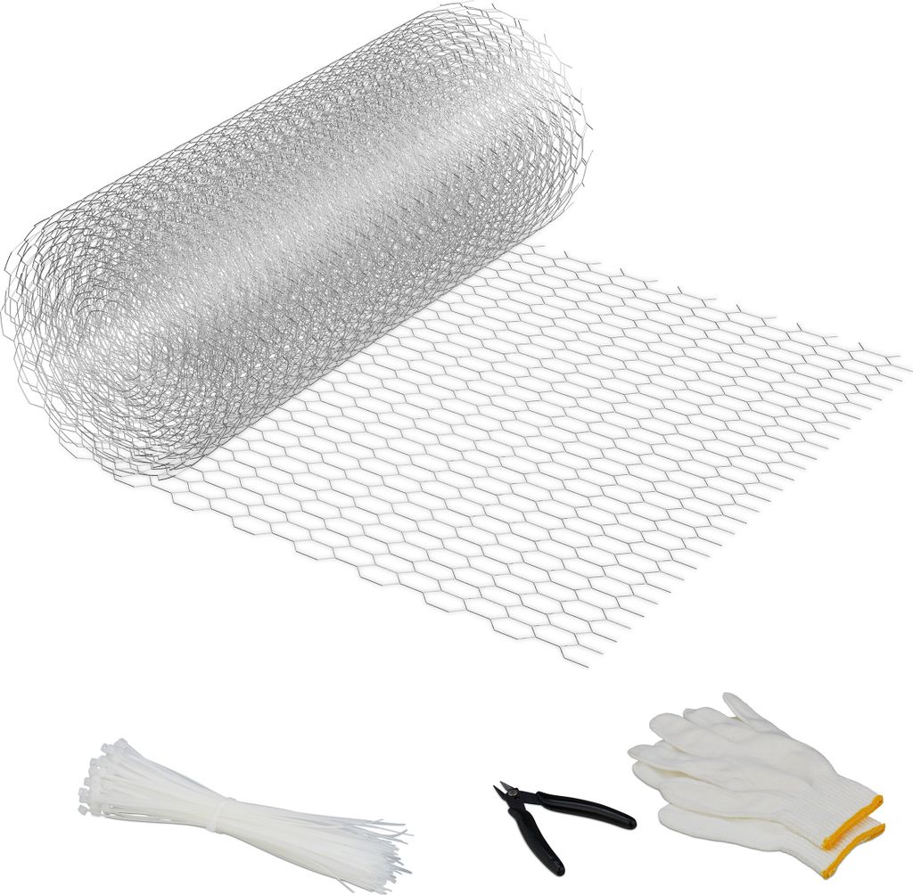 Hühnerdraht - 10 Meter - 15 x 25 mm - mit Zange - verzinkt