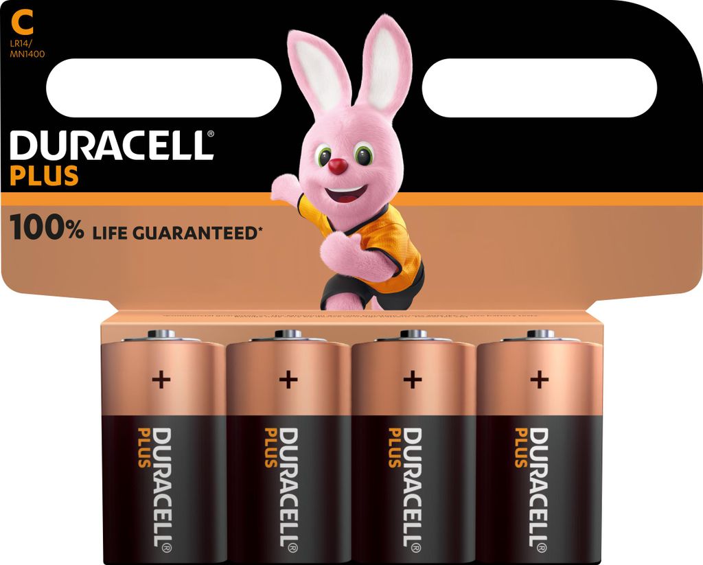Duracell MN1400B4 Haushaltsbatterie Einwegbatterie C Alkali (Plus-C K4)